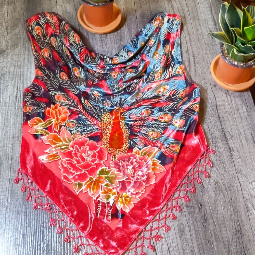 NWOT Beautiful Beaded Velvet Top
